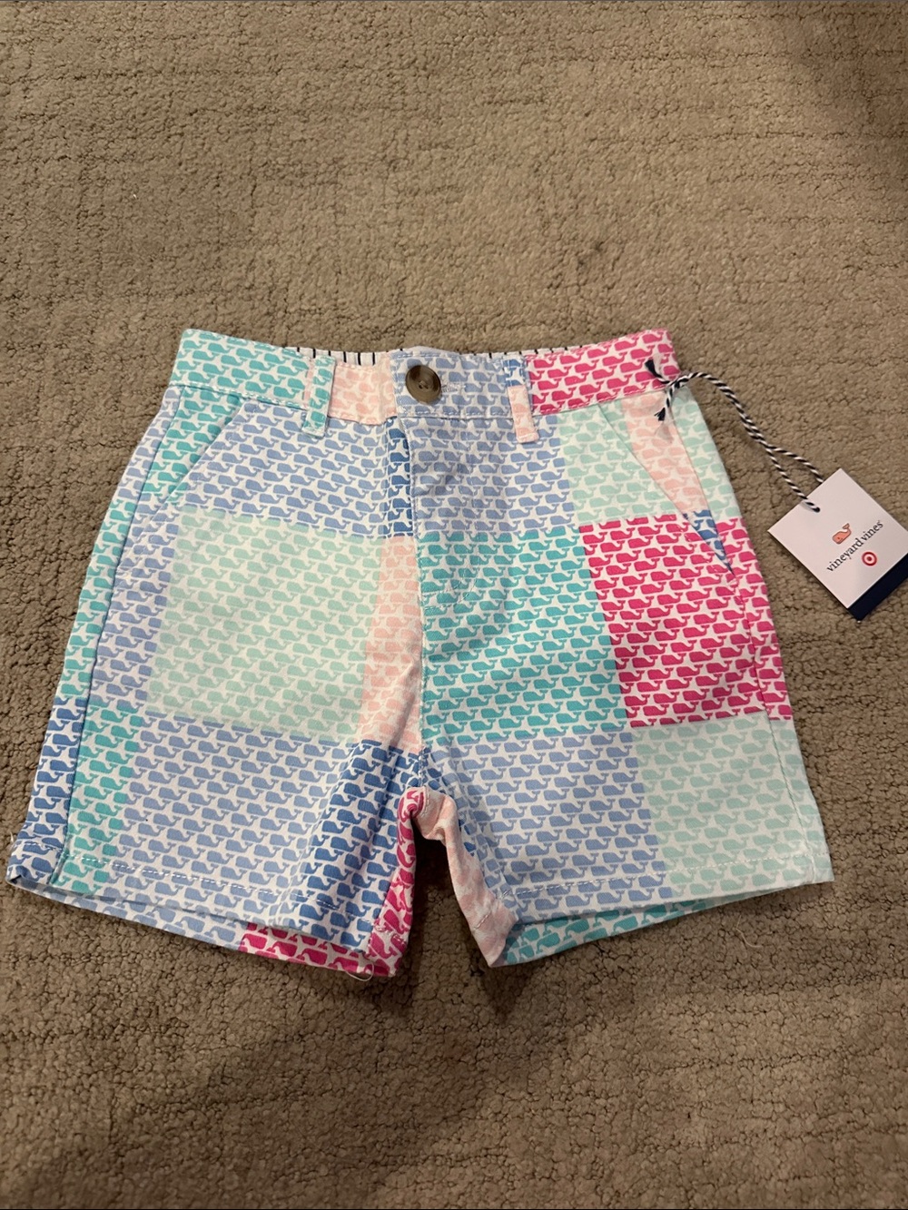 Boys Patchwork Whale Print Shorts - Multicolor - Picture 1 of 2